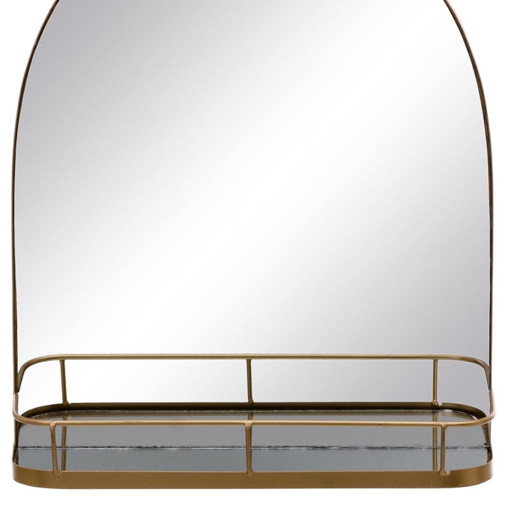 lolahome Espejo con estante dorado de metal de 40x46 cm