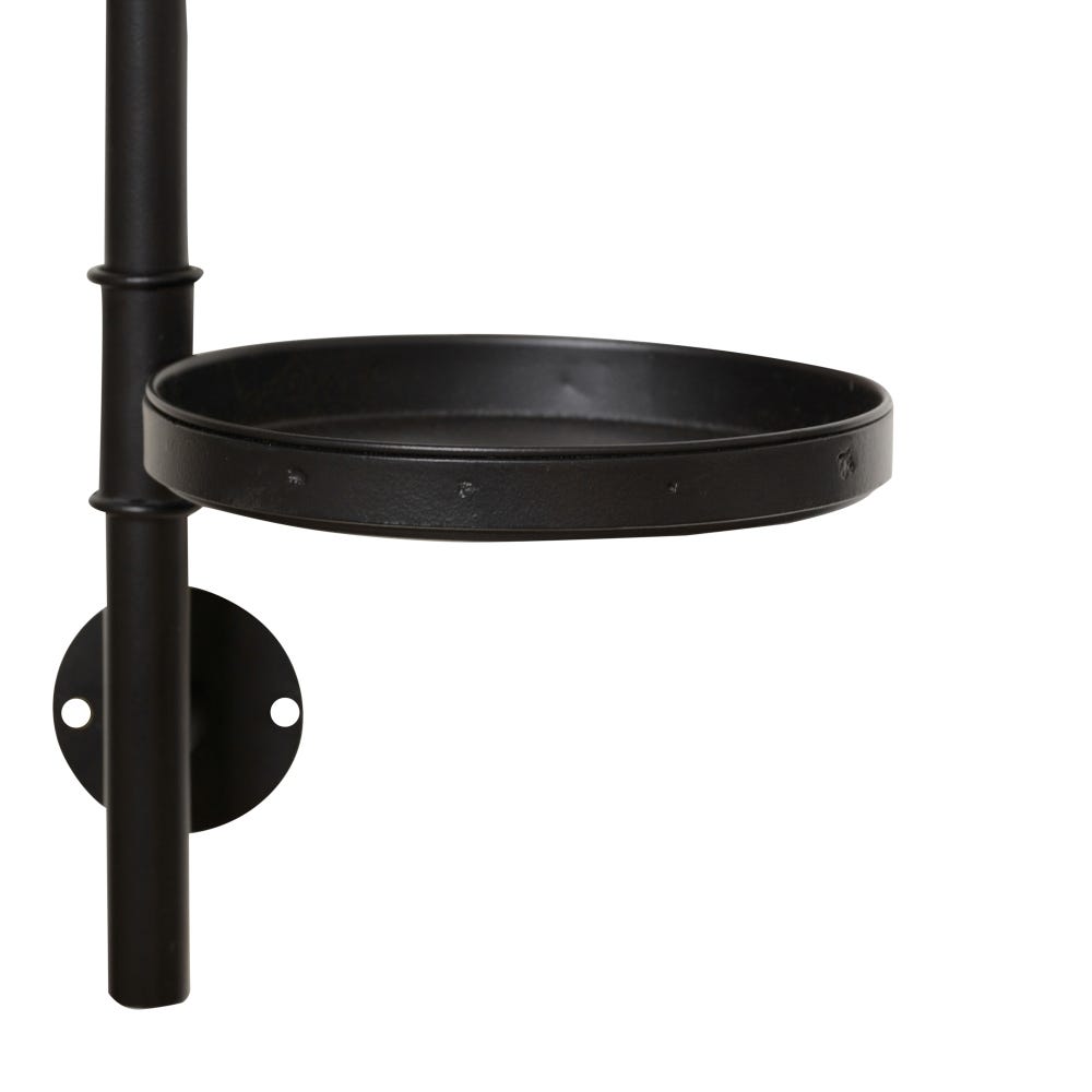 lolahome Espejo con estante negro de metal y cristal de 100x20x22 cm