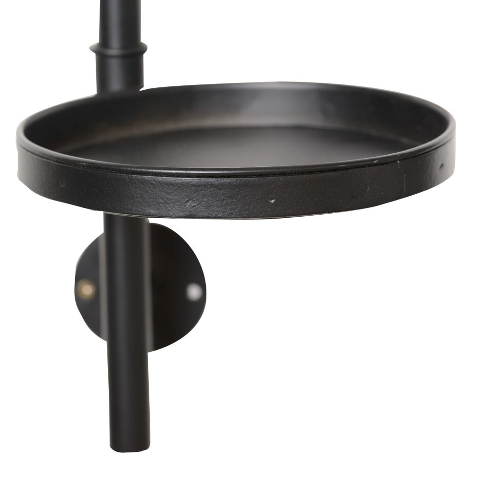 lolahome Espejo con estante negro de metal y cristal de 60x20x22 cm