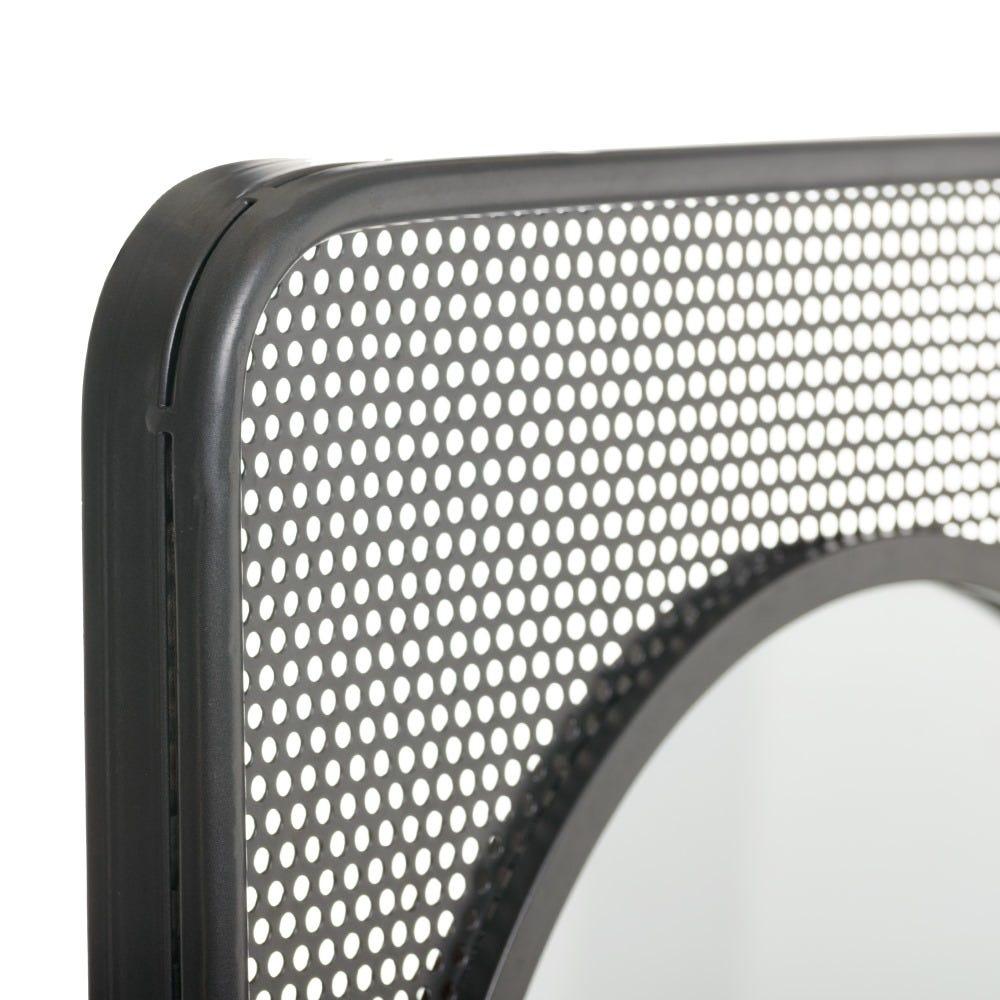 lolahome Espejo con estante negro de metal y cristal de 80x14x53 cm