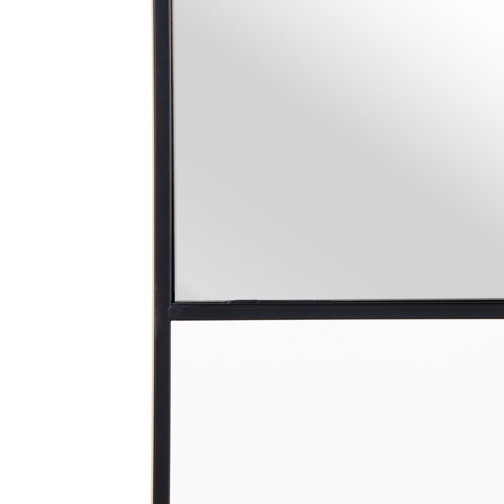 Lolahome Espejo Con Estante Negro De Metal Y Cristal De 90x60 Cm