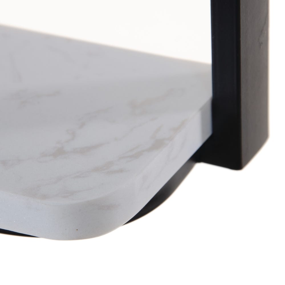 Lolahome Espejo Con Estante Negro De Metal Y Cristal De 90x60 Cm