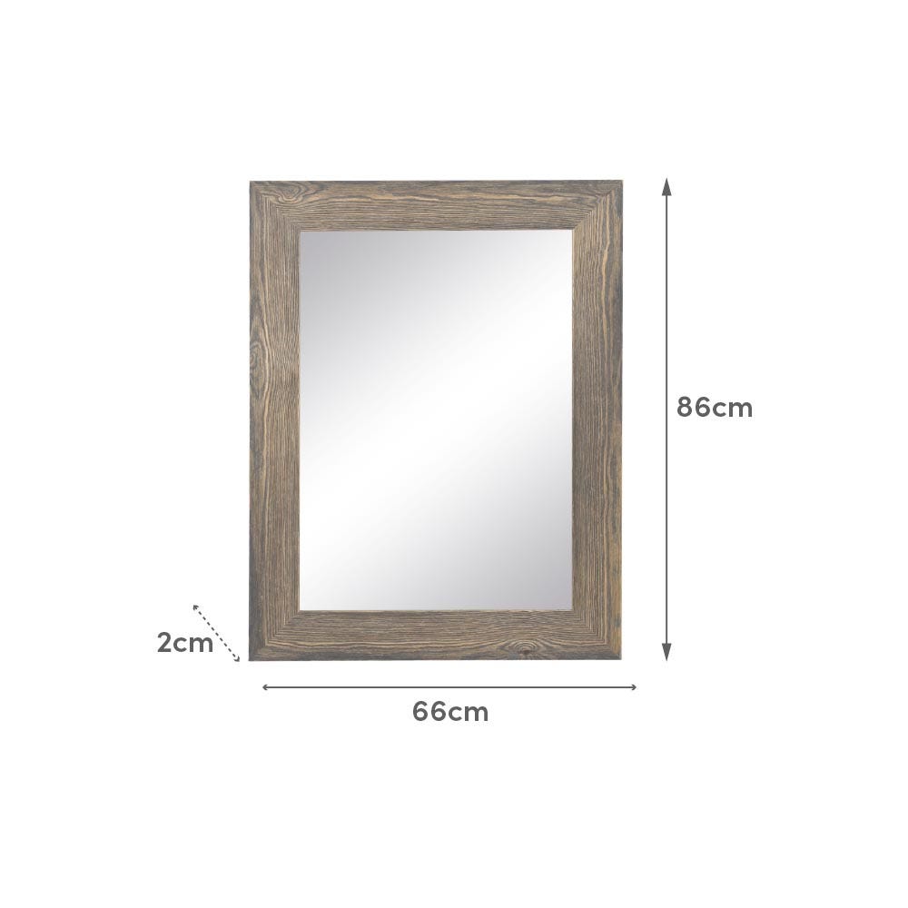 Lolahome Espejo Con Moldura De Madera Gris De 66x86 Cm