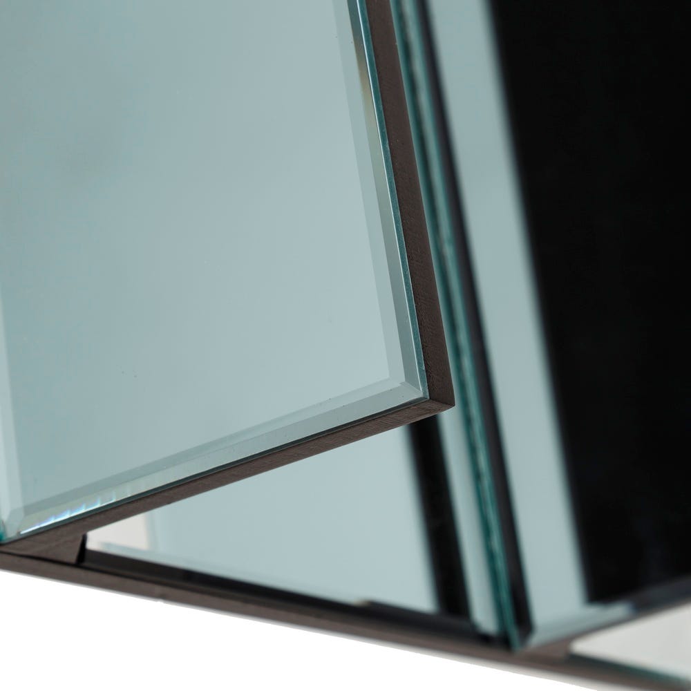 Lolahome Espejo De 2 Baldas Plateado De Cristal De 120x11x30 Cm