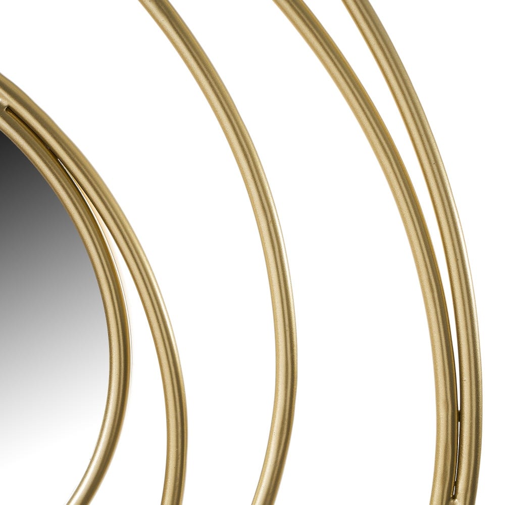 lolahome Espejo de anillas dorado de hierro de Ø 70 cm