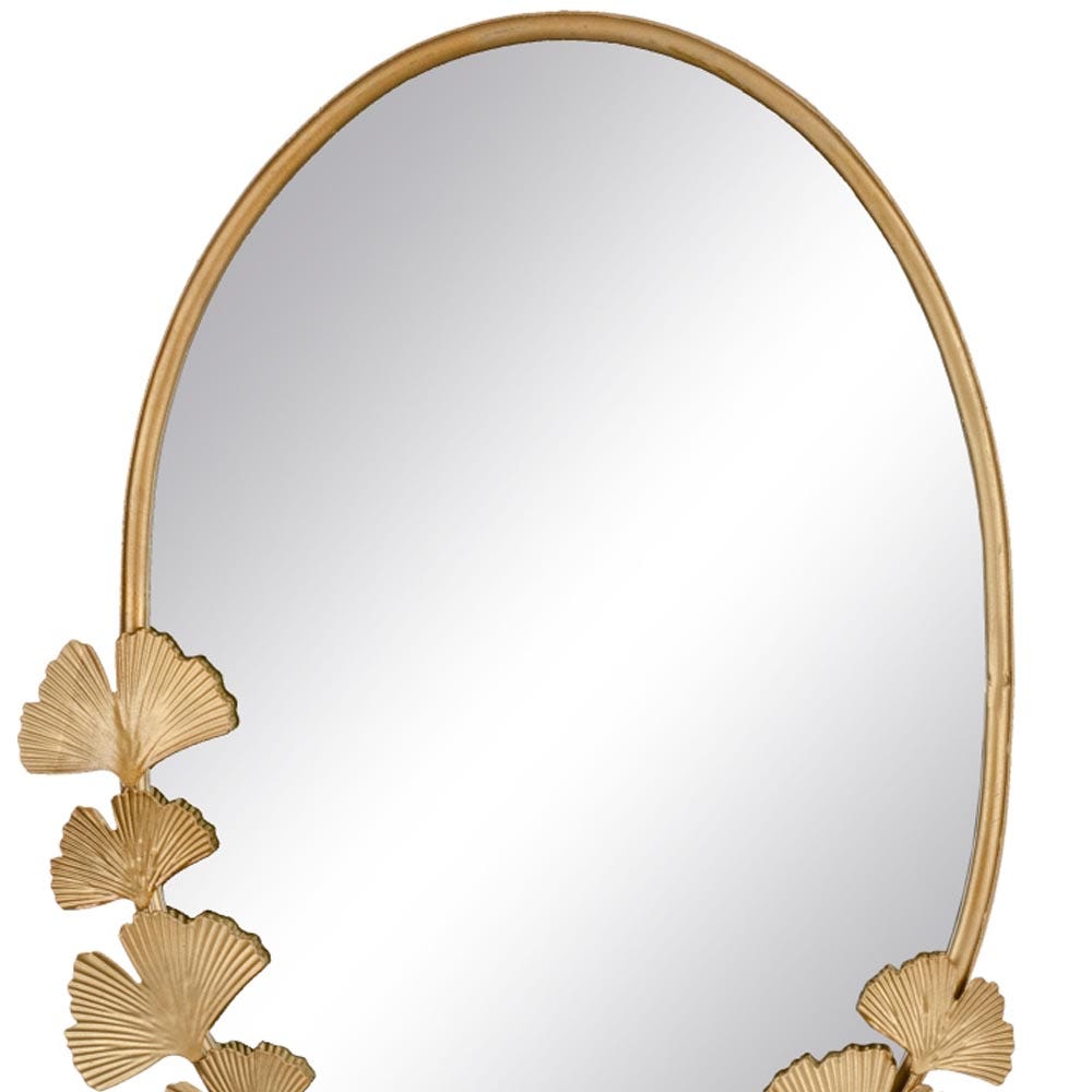 Lolahome Espejo De Hojas Dorado De Metal De 34x42 Cm