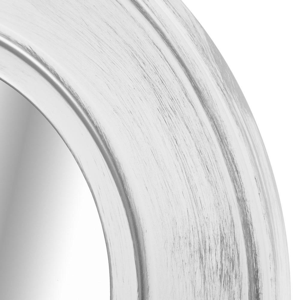 Lolahome Espejo Envejecido Blanco Y Plateado.Set De 3