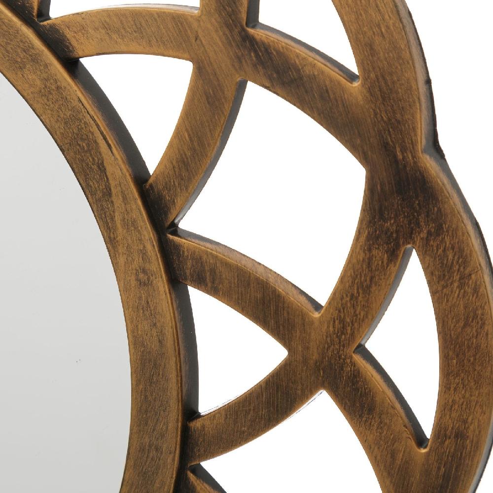 lolahome Espejo flor oro envejecido de cristal y plástico de Ø 40 cm