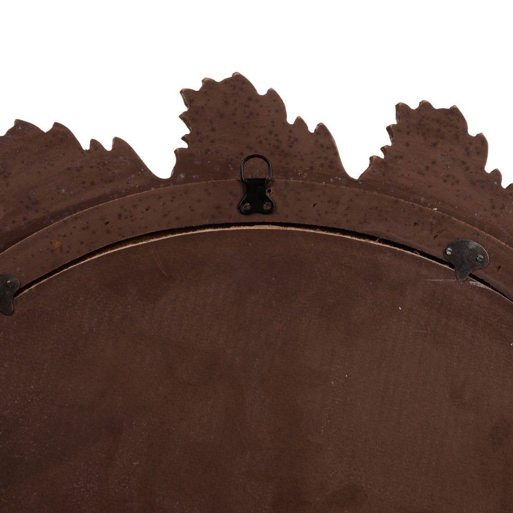Lolahome Espejo Hojas Dorado Envejecido De Madera De Ø 79 Cm