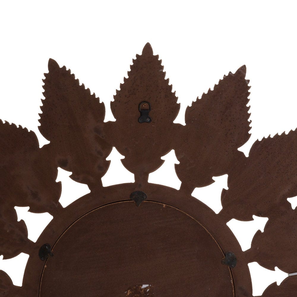 Lolahome Espejo Hojas Dorado Envejecido De Madera De Ø 90 Cm
