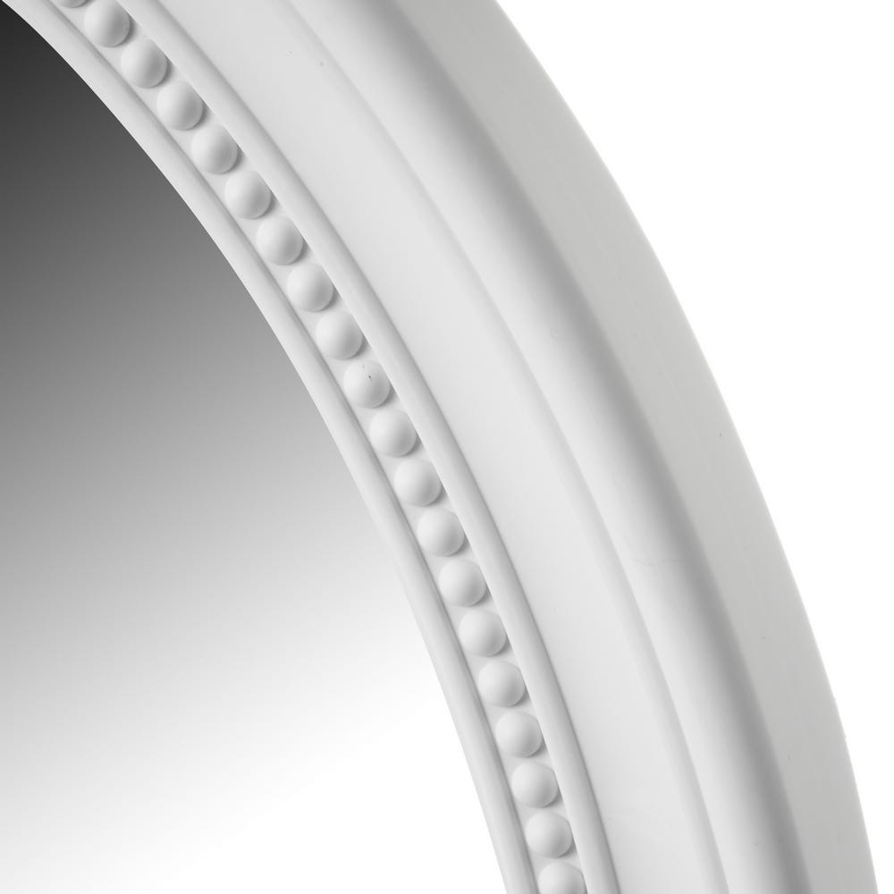 lolahome Espejo ovalado blanco de cristal y plástico de 56x70 cm