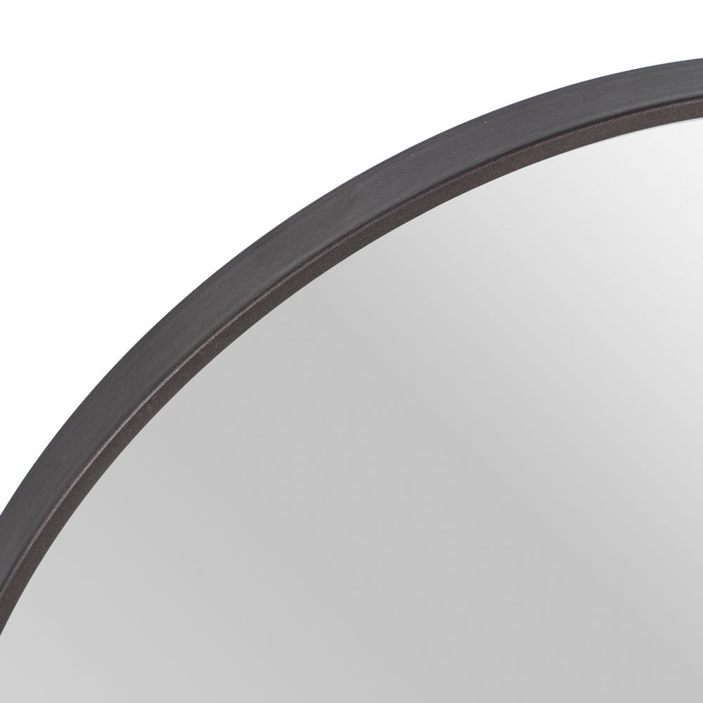 Lolahome Espejo Ovalado Con Estante Negro De Metal Y Cristal De 51x14x80 Cm