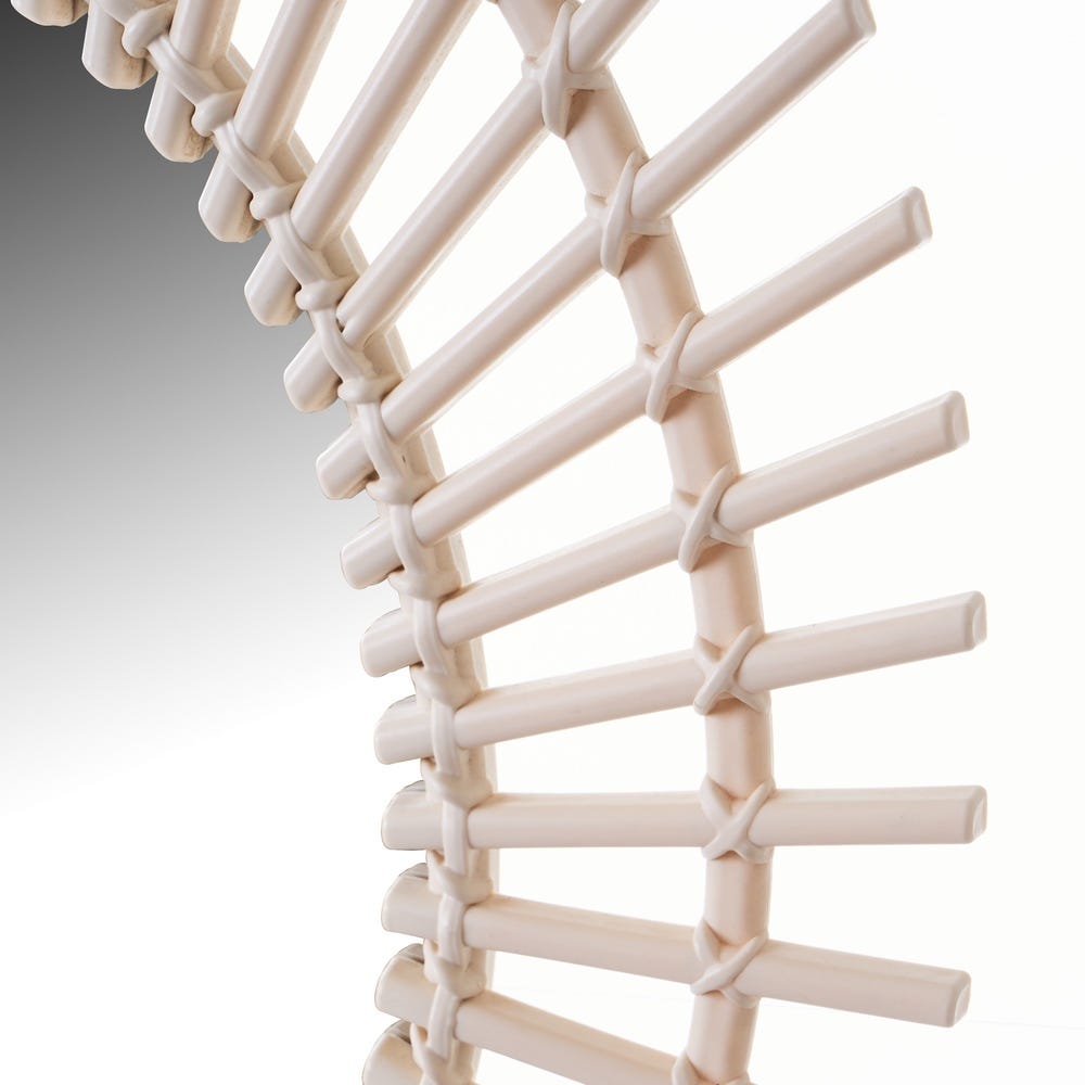 lolahome Espejo ovalado con varillas beige de 34x49 cm