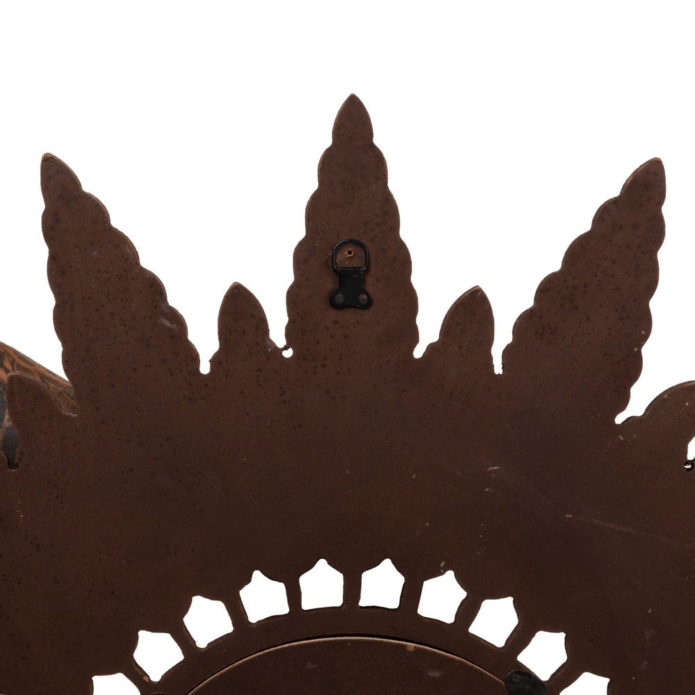 Lolahome Espejo Plumas Dorado Envejecido De Madera De Ø 90 Cm