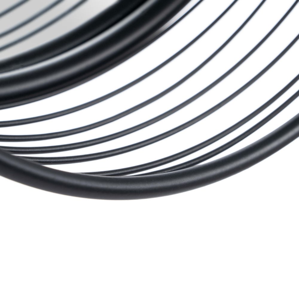 Lolahome Espejo Redondo Con Varillas Negro De Metal Y Cristal De Ø 41x13 Cm