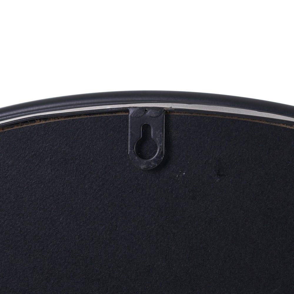 Lolahome Espejo Redondo Con Varillas Negro De Metal Y Cristal De Ø 41x13 Cm