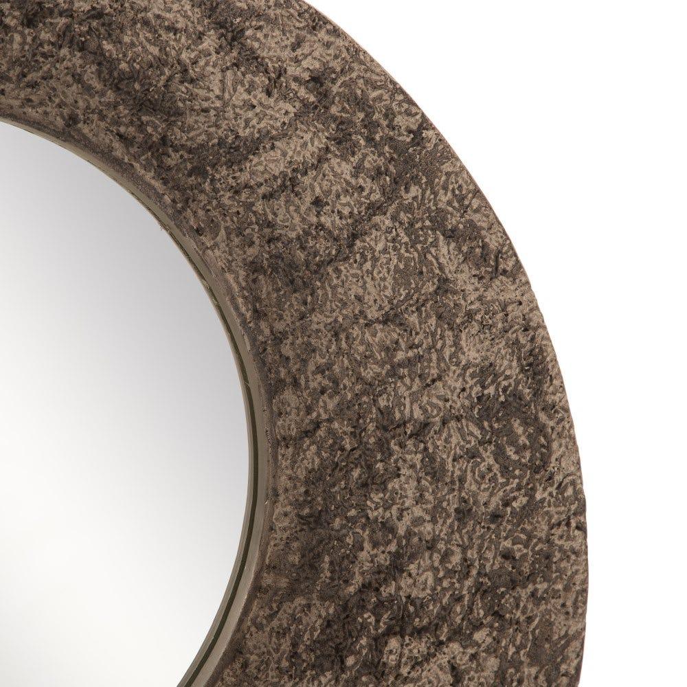 lolahome Espejo textura dorado envejecido de aluminio de Ø 91 cm