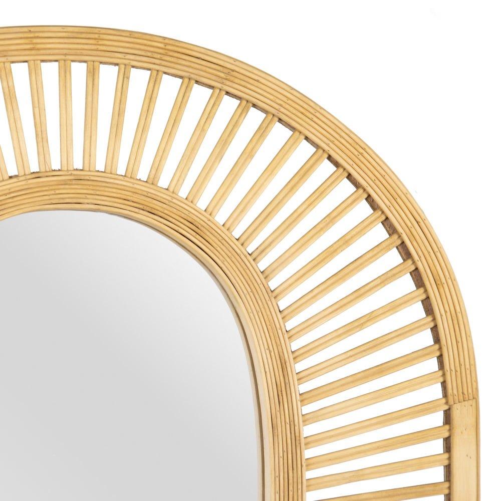 Lolahome Espejo Ventana Con Estante De Bambú Natural De 61x15x76 Cm