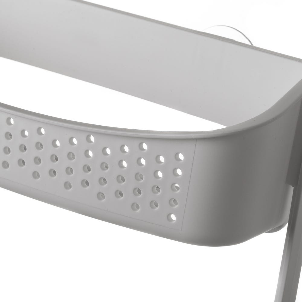 lolahome Estante de ducha de plástico blanco de 69x11x32 cm