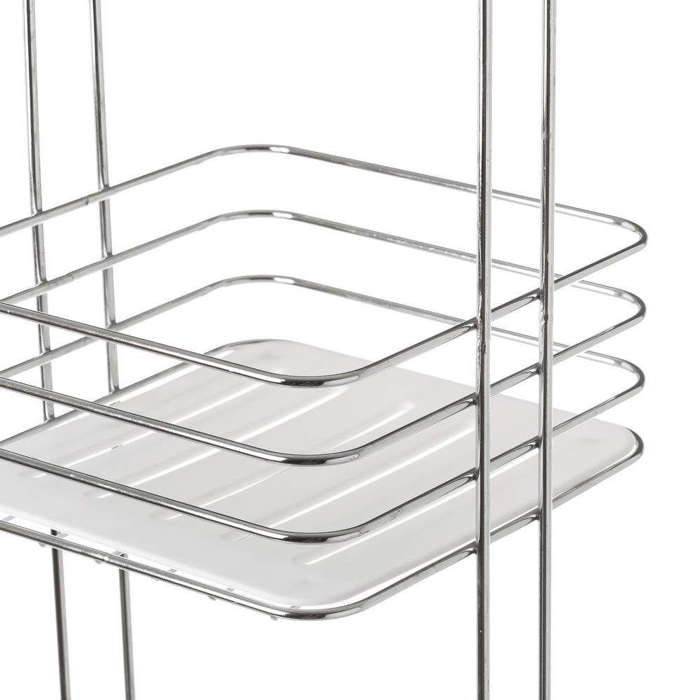 lolahome Estantería con 3 estantes de metal blanca de 83x20x20 cm