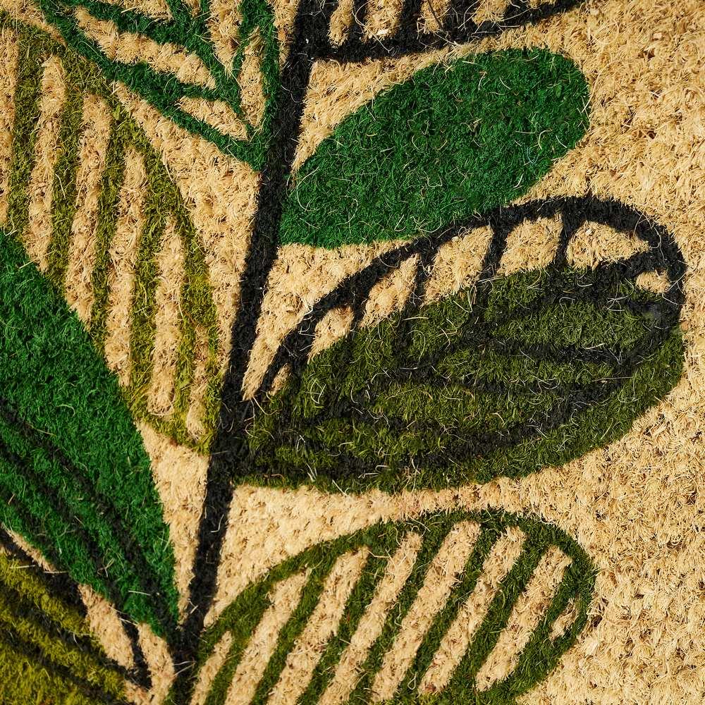 lolahome Felpudo antideslizante de hojas marrón de fibra de coco de 60x40 cm