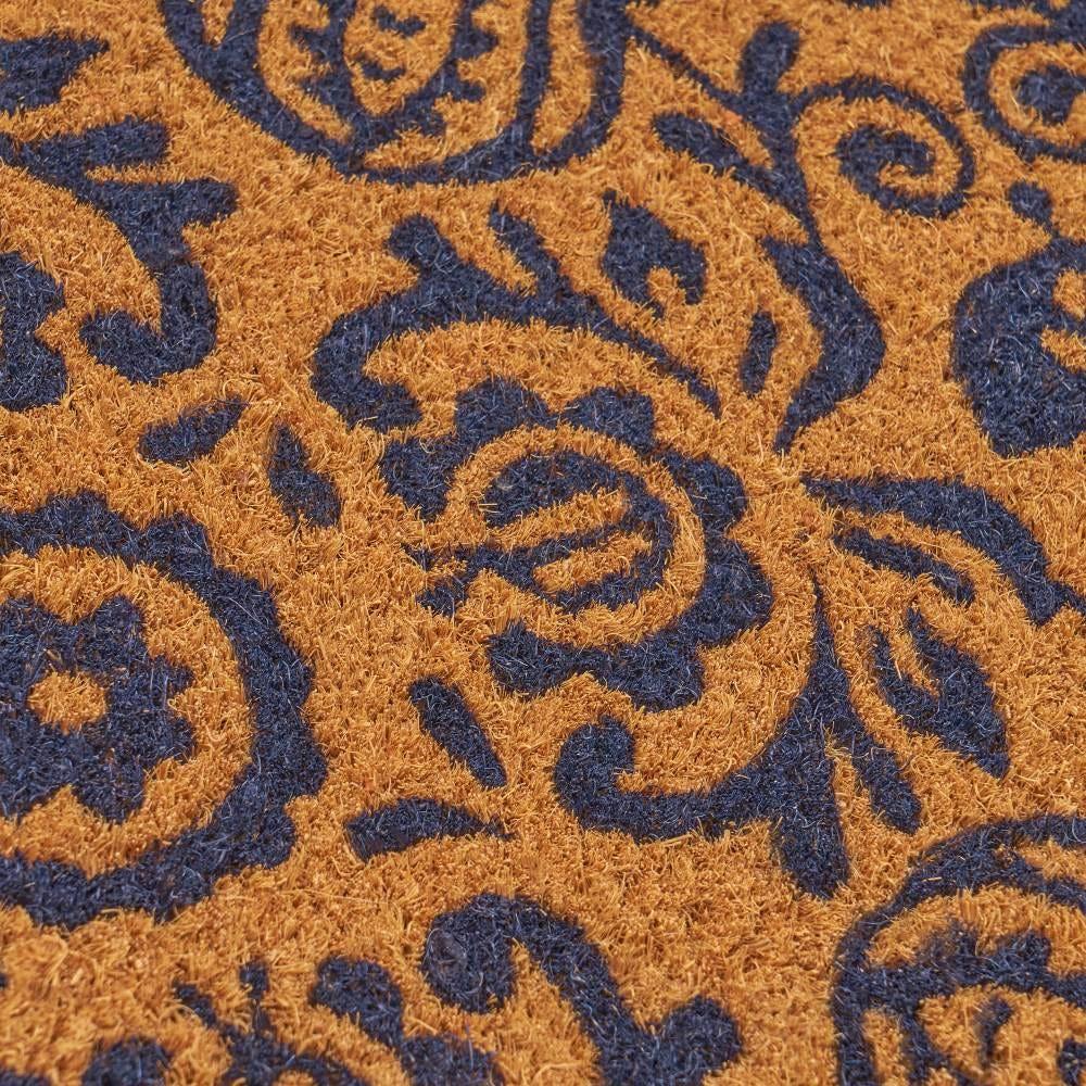 lolahome Felpudo antideslizante flores de fibra de coco natural de 60x40 cm