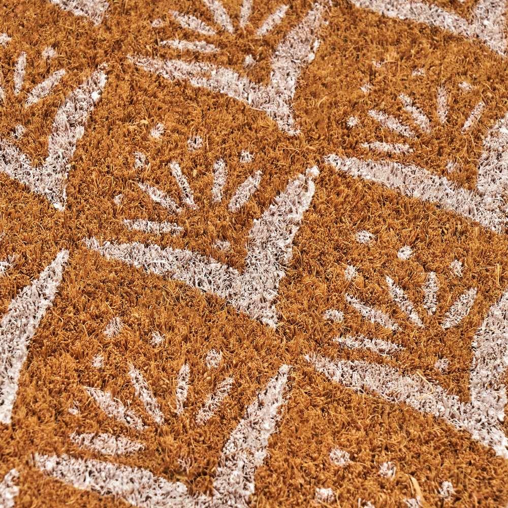 lolahome Felpudo antideslizante flores de fibra de coco natural de 60x40 cm