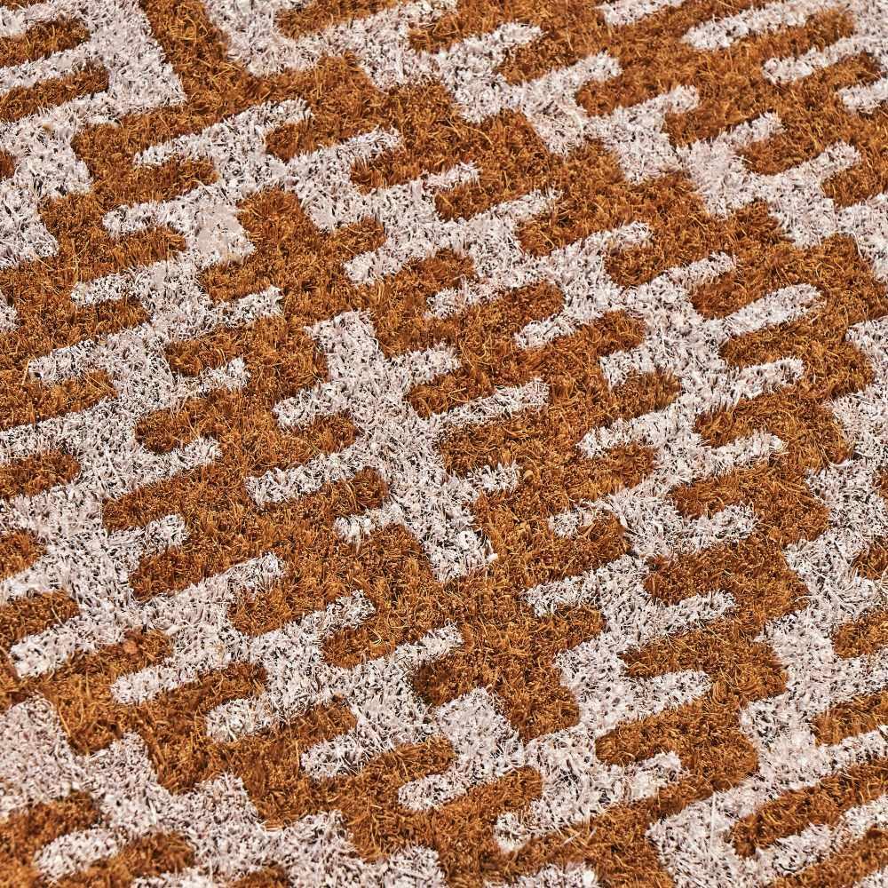 Lolahome Felpudo Antideslizante Geométrico De Fibra De Coco Natural De 60x40 Cm