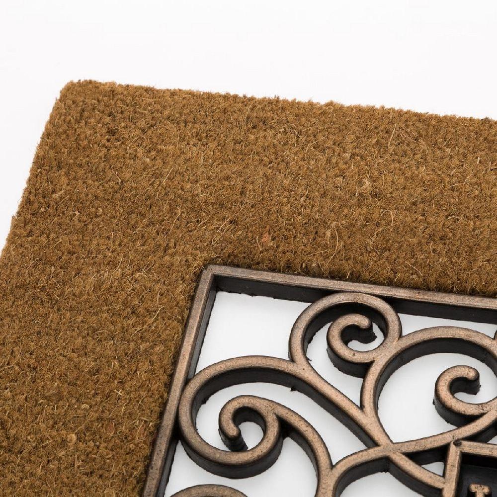 lolahome Felpudo beige de fibra de coco natural de 75x45 cm