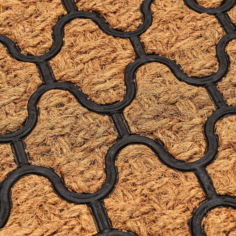 lolahome Felpudo mosaico arabesco de fibra natural de coco de 60x40 cm