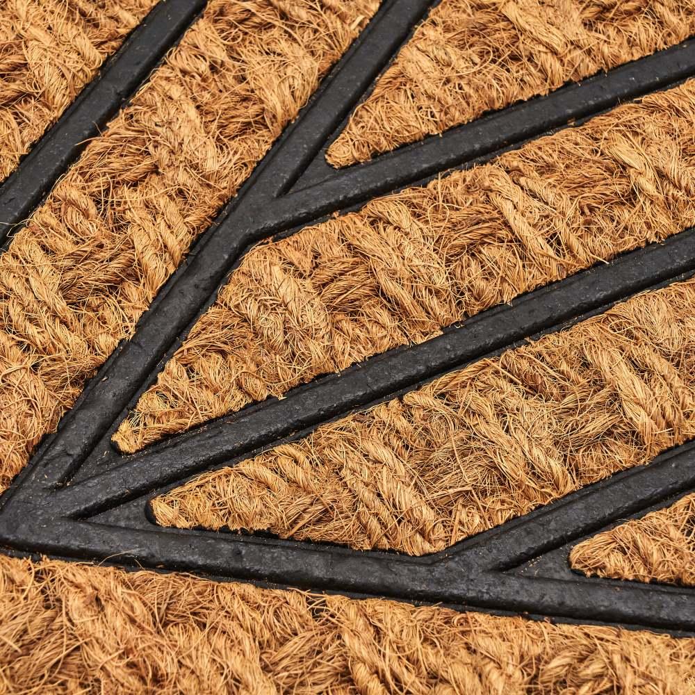 lolahome Felpudo mosaico geométrico de fibra natural de coco de 60x40 cm