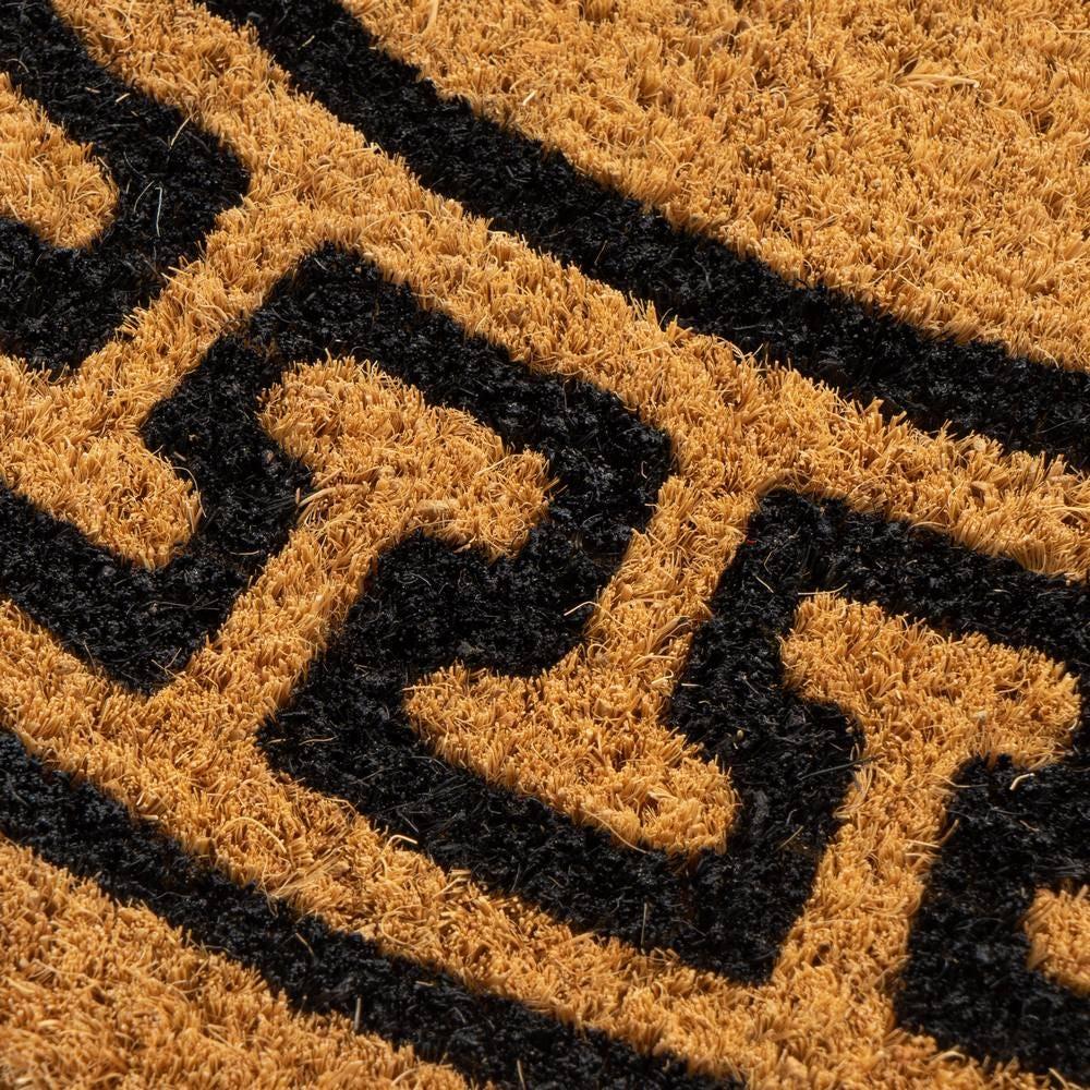 lolahome Felpudo redondo con cenefa de fibra de coco natural de Ø 60 cm