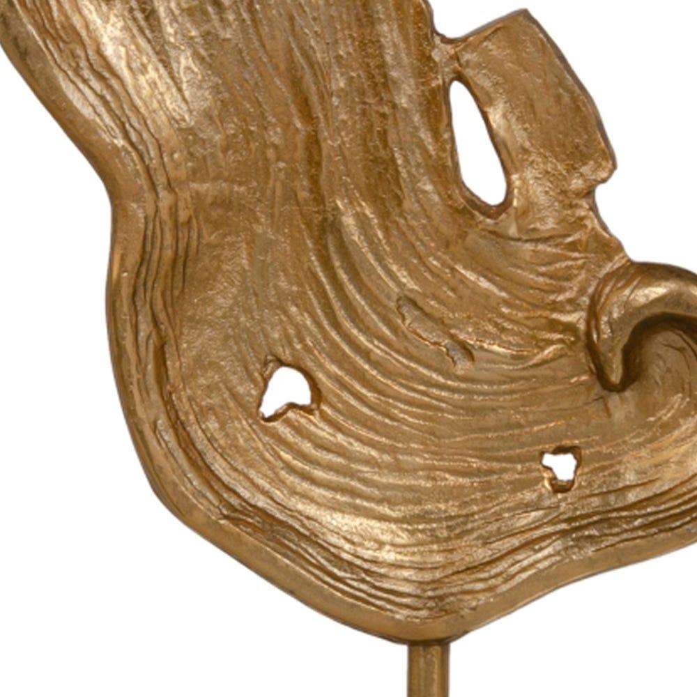 Lolahome Figura Abstracta De Aluminio Dorado De 39x63 Cm