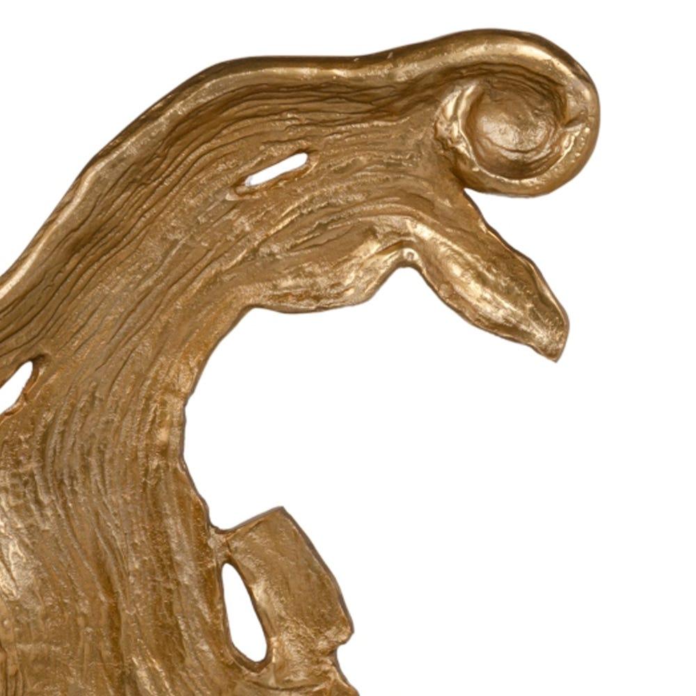 lolahome Figura abstracta de aluminio dorado de 39x63 cm