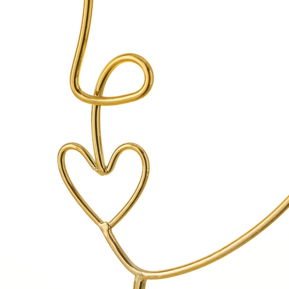 Lolahome Figura De Cara De Metal Y Cerámica Dorada De 12x6x33 Cm