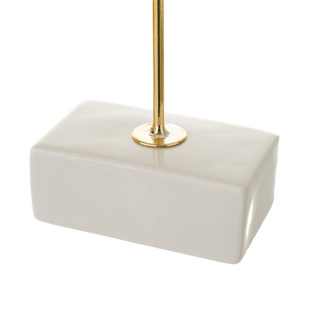 Lolahome Figura De Cara De Metal Y Cerámica Dorada De 12x6x33 Cm