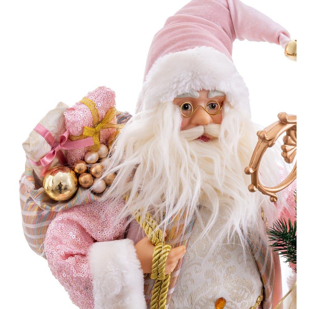 lolahome Figura de Navidad de Papá Noel rosa de 45cm
