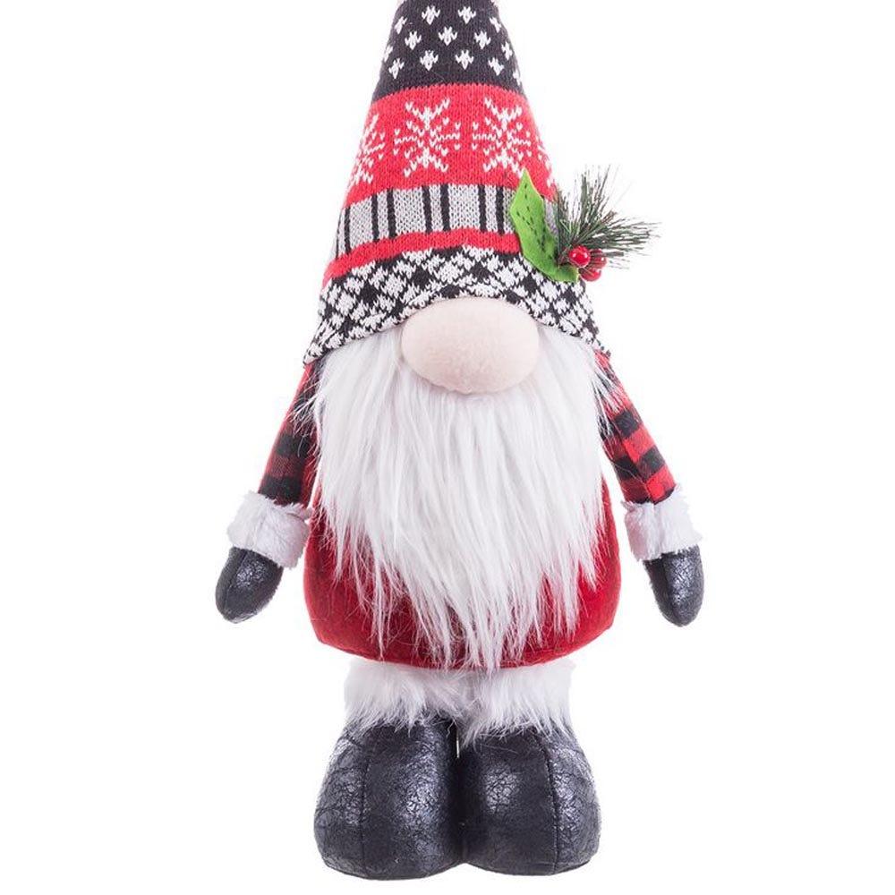 lolahome Figura de Papá Noel de pie de tela roja de 48cm
