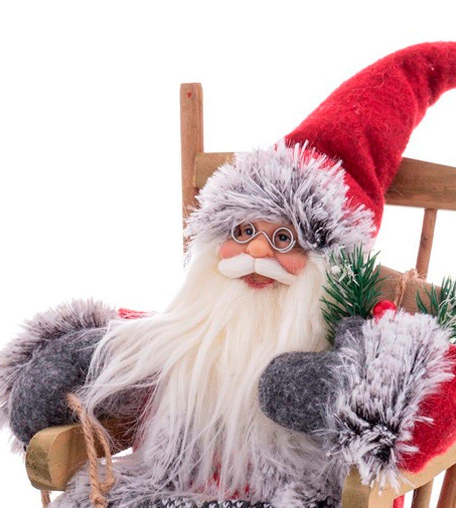 Lolahome Figura De Papá Noel Gris Con Mecedora De 30cm