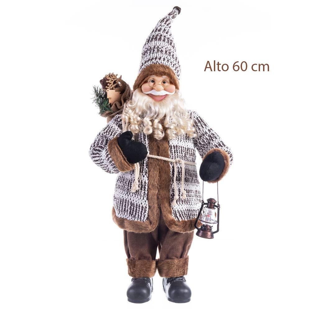 Lolahome Figura De Papá Noel Marrón Con Farolillo De 60cm