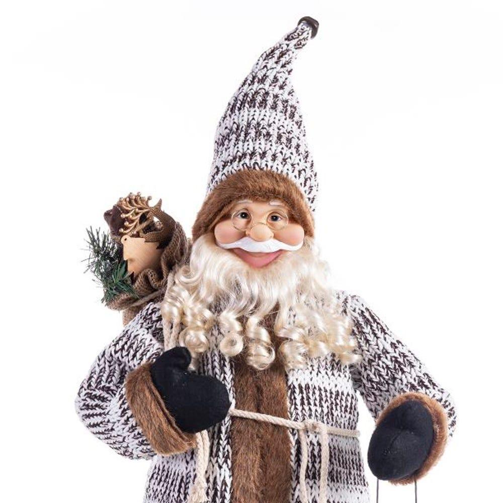 Lolahome Figura De Papá Noel Marrón Con Farolillo De 60cm