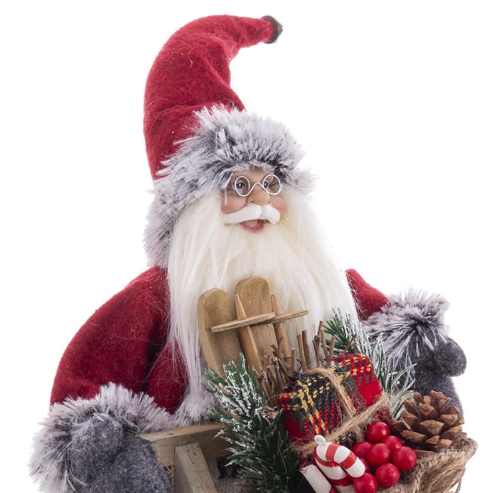 Lolahome Figura De Papá Noel Rojo Con Trineo De 30cm