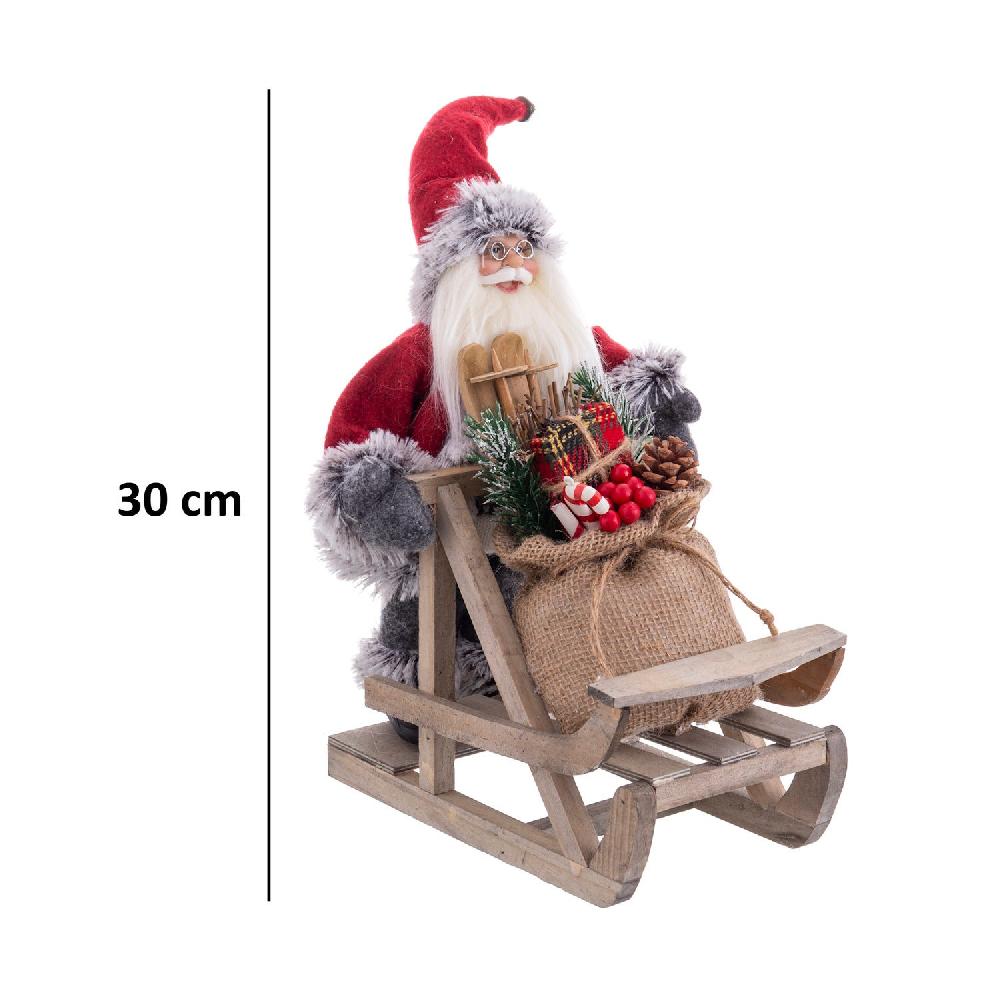 Lolahome Figura De Papá Noel Rojo Con Trineo De 30cm