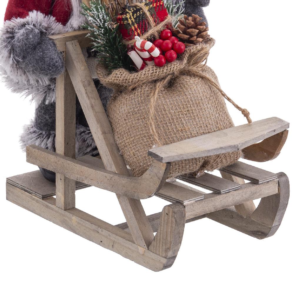 lolahome Figura de Papá Noel rojo con trineo de 30cm
