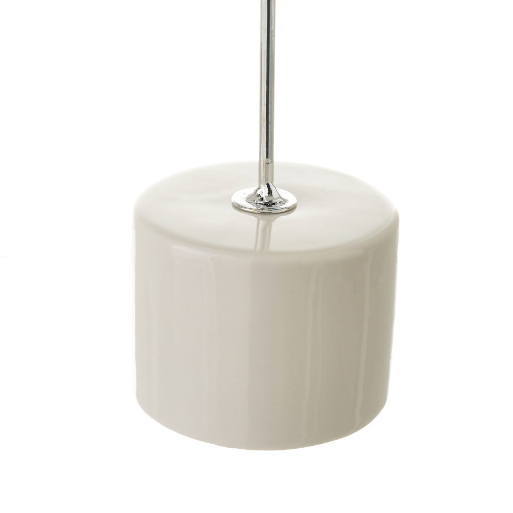 Lolahome Figura Hoja De Metal Y Cerámica Plateada De Ø 9x21 Cm