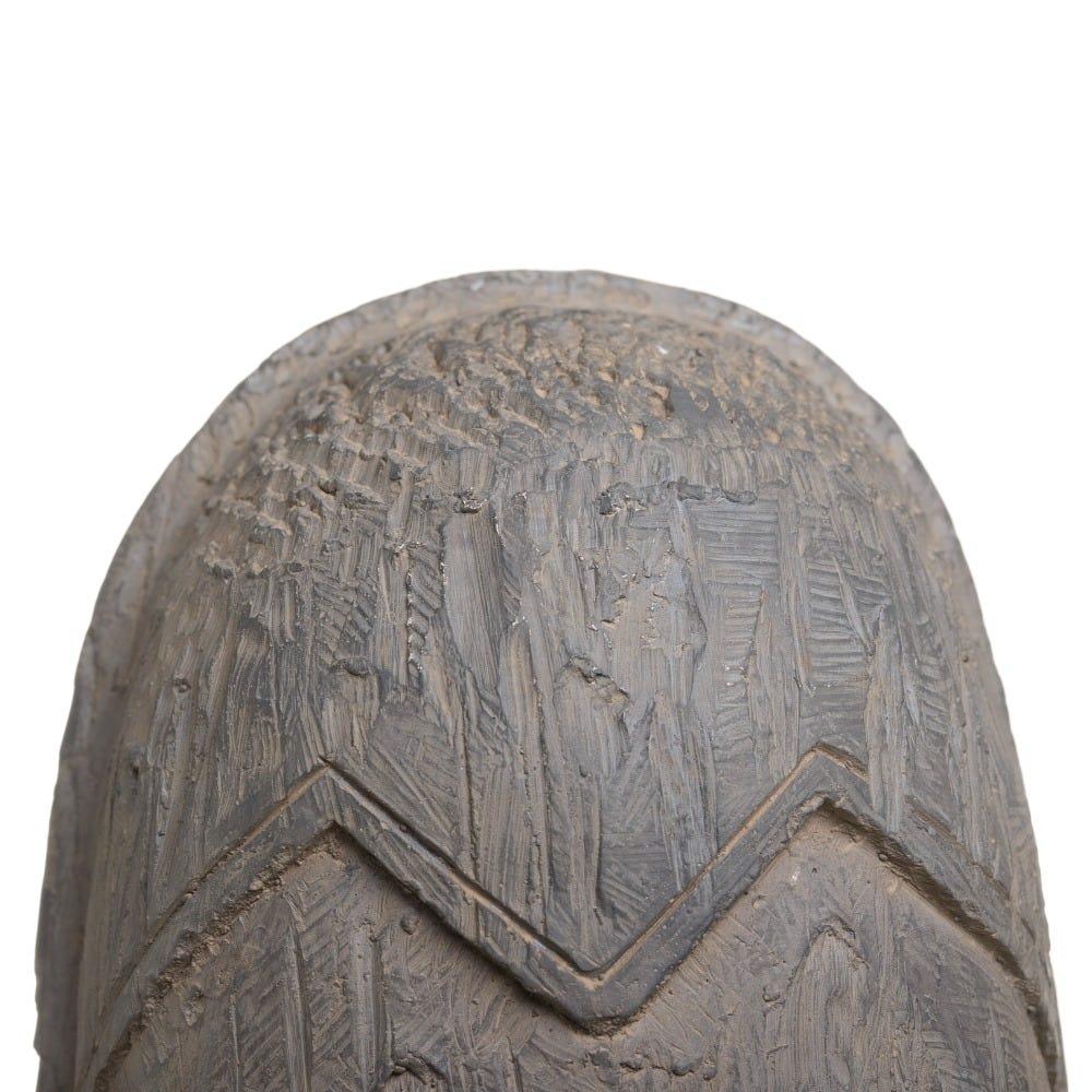 lolahome Figura máscara tallada de resina gris de 19x12x62 cm