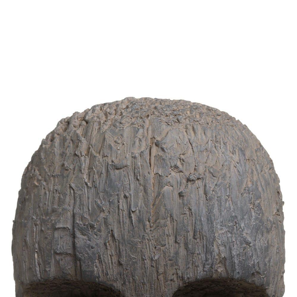 lolahome Figura máscara tallada de resina gris de 19x22x55 cm