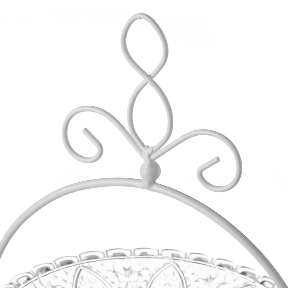 Lolahome Frutero Pastelero De 2 Alturas De Cristal Transparente Y Metal De Ø 25x29 Cm