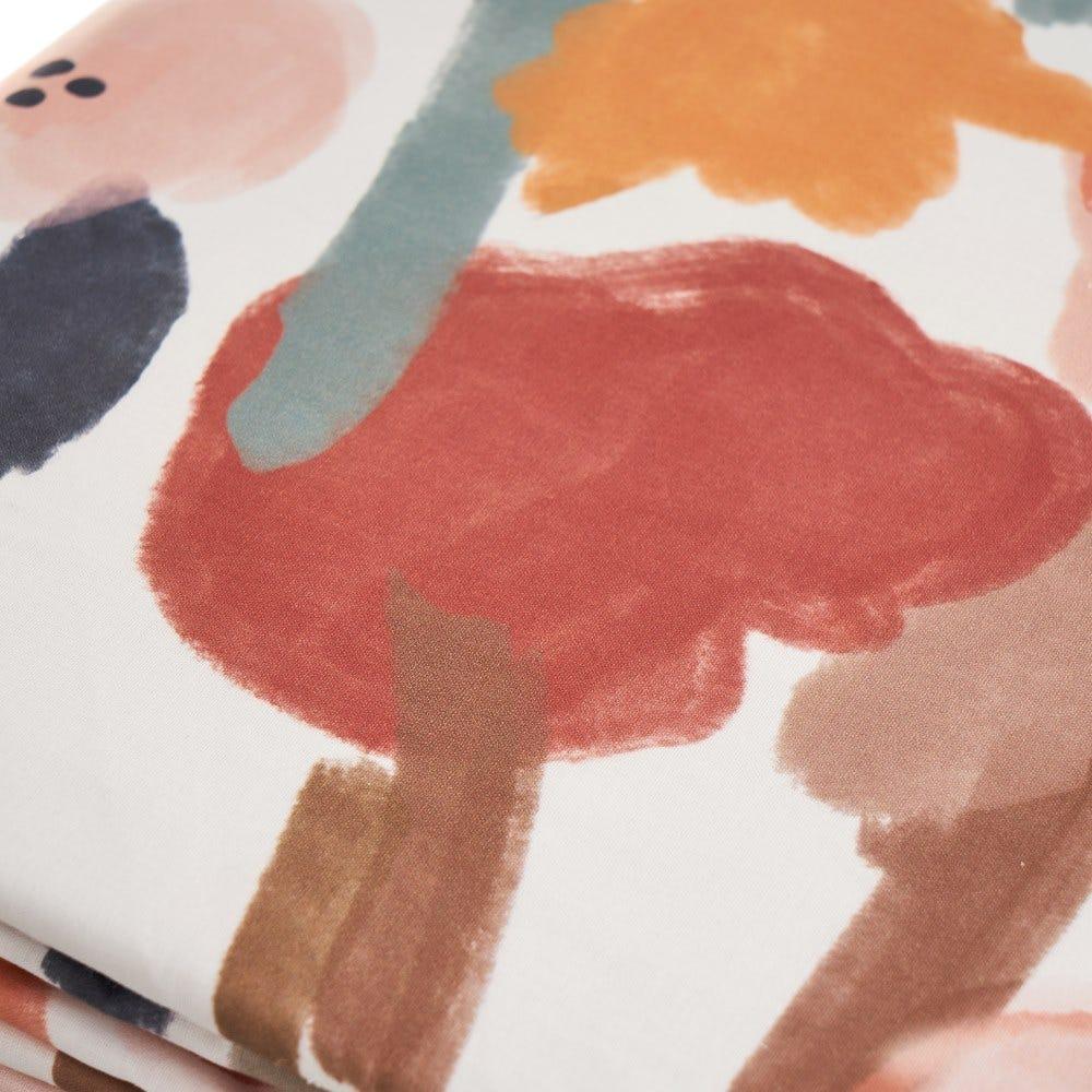 lolahome Funda nórdica de flores blanca y marrón de algodón natural para cama de 135 cm