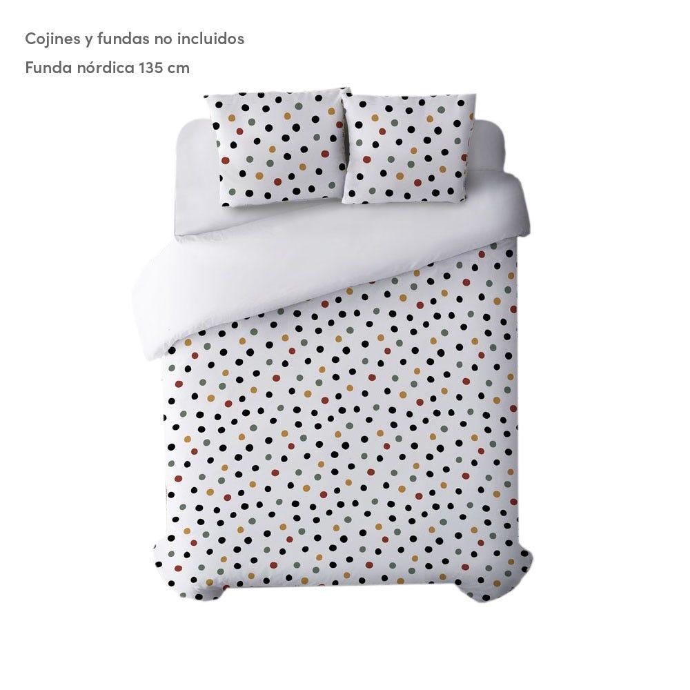Lolahome Funda Nórdica De Lunares Blanca De Algodón Natural Para Cama De 135 Cm